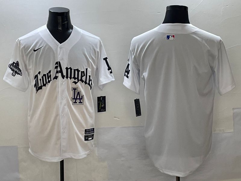Men Los Angeles Dodgers Blank White Five generations Joint Name 2025 Nike MLB Jersey style 40->los angeles dodgers->MLB Jersey